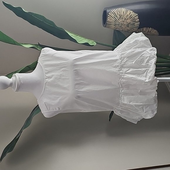 White Sleeveless Ruffle Top - Picture 2 of 2